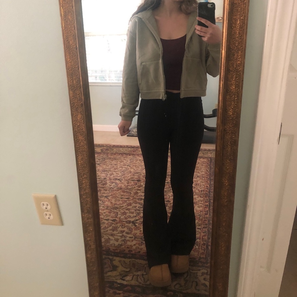 SKIMS French terry shrunken zip up Taupe XXS